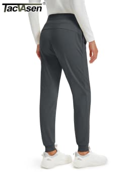 TACVASEN Winter Lightweight Fleece Thermal Waist Drawstring Sweatpants Womens Soft Outdoor Cotton Pants Water Resistant Trousers