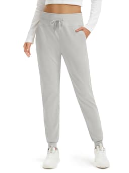 TACVASEN Winter Lightweight Fleece Thermal Waist Drawstring Sweatpants Womens Soft Outdoor Cotton Pants Water Resistant Trousers