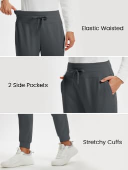 TACVASEN Winter Lightweight Fleece Thermal Waist Drawstring Sweatpants Womens Soft Outdoor Cotton Pants Water Resistant Trousers