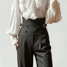 Spring Autumn Lolita Black Versatile High Waist Long Pants Y2K Vintage Trousers Court British Style Straight Pants for Women