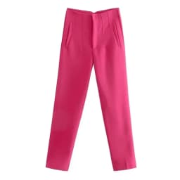 HXAO Office Wear Women'S Formal Pants Pleated High Waist Pants For Women Casual White Cropped Trousers Blackpink Woman Pants