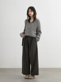 CHIC VEN Women Pants High Waist Loose Solid Wide Leg Casual Female Trousers Elastic Waist Folding Pants Autumn Winter 2025
