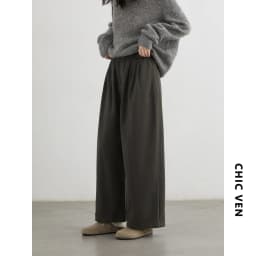 CHIC VEN Women Pants High Waist Loose Solid Wide Leg Casual Female Trousers Elastic Waist Folding Pants Autumn Winter 2025