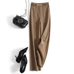 High Waist Wide Leg Pants Women's Loose Fit Woolen Casual Long Trousers Commute Style Korean Version with Pockets