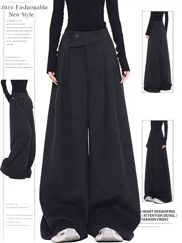 Women Black Suits Pants Streetwear 90s Aesthetic Vintage FashioBaggy Y2k Pants Harajuku High Waist Trousers Fashion Clothes 2025