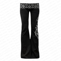 Y2K Gothic Sweet and Fashionable American Retro 2000s Letter Printed Bellbottom Pants Hip Hop Street Cool Girl Dress Emo punk