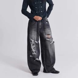 Hip Hop American Y2K Women Jeans High Street Vintage Gothic Print Fashion Casual Couple Wide-leg Pants Unisex Punk Work Pants
