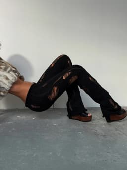 Weird Puss Knit Irregular Ripped Pants Women Autumn Trend Fashion Sexy Hottie Wild Solid Hip-Hop Street Clubwear Skinny Bottom