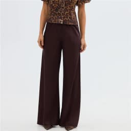 Women Satin Wide Leg Flowy Pants Silk Casual Dressy Long Dress Pants Elastic Solid Color Satin Pant Waisted Trousers