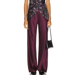 Women Satin Wide Leg Flowy Pants Silk Casual Dressy Long Dress Pants Elastic Solid Color Satin Pant Waisted Trousers