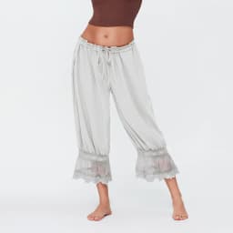 Women Summer Y2K Vintage Lace Trim Pants Pettipants Long Bloomers Pants Under Dress Pantaloons Cute Ruffles Pumpkin Pants