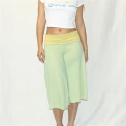 Womens Y2K Striped Fold Over Waist Culottes Vintage Wide Leg Capri Pants Casual Loose Fit Loungewear for Summer Beach Streetwear