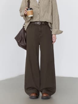 CHIC VEN Women Pants Solid High Waist Loose Retro Cotton Wide Leg Denim Jeans Female Trousers for Woman Spring Autumn 2025