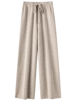 2026 Autumn Winter New  Women's High Waist Belted Pure Color Center Line Wide Leg Pants Casual Versatile Knitted Straight Leg...