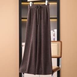 2026 Autumn Winter New  Women's High Waist Belted Pure Color Center Line Wide Leg Pants Casual Versatile Knitted Straight Leg...