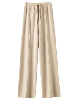 2026 Autumn Winter New  Women's High Waist Belted Pure Color Center Line Wide Leg Pants Casual Versatile Knitted Straight Leg...