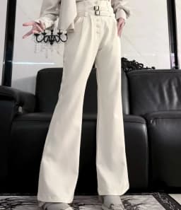 Ouji Lolita Knight Pants Unisex Retro High Waist Flared Pant Spring Autumn Cool Slim Fit Neutral Trousers 2026 Button Capris