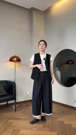 Color-Blocked Wide-Leg Pants, Cropped Pants for Women, Loose Plus-Size Pants, New Arrivals for Spring/Summer 2026