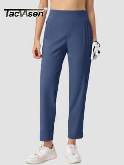 TACVASEN Golf Pants Womens UPF 50+ Lightweight Stretch High Waisted Pants Quick Dry Casual Work Trousers Travel Athletic Pants