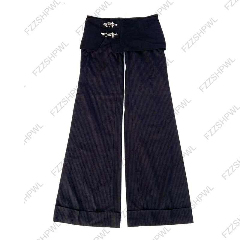 Airplane-buckle jacket Harajuku Subculture Y2K Pants Spicy Girls Hip Hop Hot pants Streetwear Punk Trousers Gothic Vintage vibe
