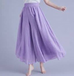 Cotton Linen Wide Leg Pants for Women Summer Casual Loose Pants High Waist Big Swing Skirt Capris Women Clothing PT-565