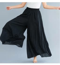 Cotton Linen Wide Leg Pants for Women Summer Casual Loose Pants High Waist Big Swing Skirt Capris Women Clothing PT-565