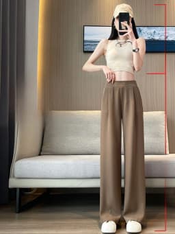 High Waist Wide Leg Pants Women's Loose Casual Straight Cut Nine Point Long Trousers Slimming Concealing Korean Style Commute