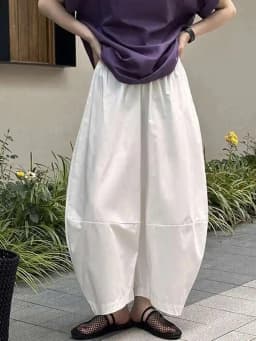 [LANMREM] Minimalism High Waist Bloomers Pants Women Solid Office Lady Fashion Trousers Female Clothes 2025 Summer New 26D9690
