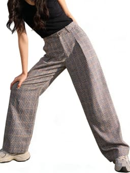 SLTNX 2026 Retro Chic Plaid Pants Women's Loose Pants Fashion Street Casual Pants Office Wear