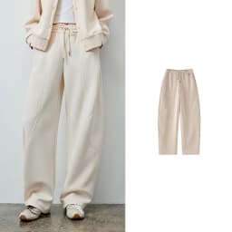 TOYOUTH Women's Lazy Academy Soft American Curved Leg Trousers 2026 Autumn New Arrival Paneled Design Pear Figure Shaping Pants