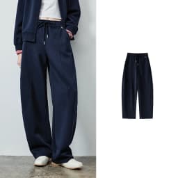 TOYOUTH Women's Lazy Academy Soft American Curved Leg Trousers 2026 Autumn New Arrival Paneled Design Pear Figure Shaping Pants