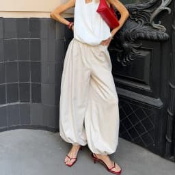 Talenza Summer Fashion Pocket Bloomers Female Trousers Pleated Loose High Waist Patchwork Bandage Streetwear Wide Leg Women Pant