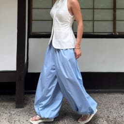 Talenza Summer Fashion Pocket Bloomers Female Trousers Pleated Loose High Waist Patchwork Bandage Streetwear Wide Leg Women Pant