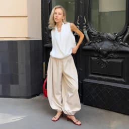 Talenza Summer Fashion Pocket Bloomers Female Trousers Pleated Loose High Waist Patchwork Bandage Streetwear Wide Leg Women Pant