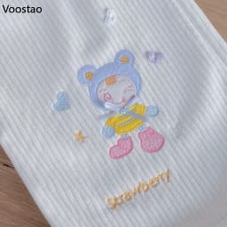 Japanese Kawaii Lolita Style Corduroy Pants Women Sweet Cute Cartoon Embroidery Casual Trousers Harajuku Subculture Sweatpants