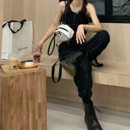 2025 New Harajuku Goth Jogging Cargo Pants Women Streetwear Black High Waist Solid Color Oversized Pants Casual Trousers Female