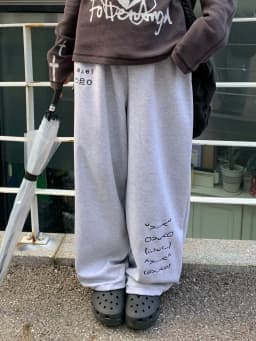NICEMIX Kaomoji Sweatpants Women Cute Kawaii Cutecore Harajuku Jirai Kei Baggy Wide Leg Gray Joggers Y2K Alt Streetwear Pants