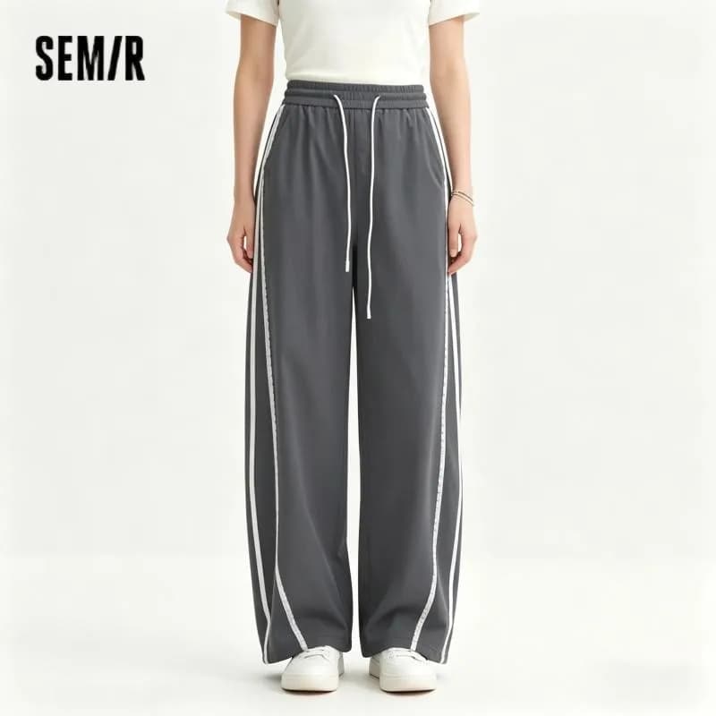 Semir Women Pants Color 2026 Block Ruffle Trim Drawstring 3D Cut Urban Casual Everyday Style Soft Comfortable Daily Wear