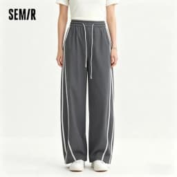 Semir Women Pants Color 2026 Block Ruffle Trim Drawstring 3D Cut Urban Casual Everyday Style Soft Comfortable Daily Wear