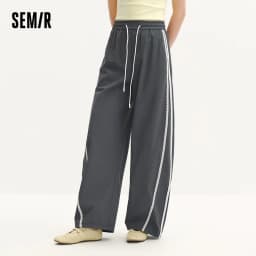 Semir Women Pants Color 2026 Block Ruffle Trim Drawstring 3D Cut Urban Casual Everyday Style Soft Comfortable Daily Wear