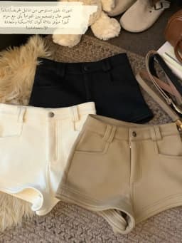 High Waist Slim Fit Straight Leg Fleece Lined Casual Shorts Women's Autumn Winter New Style Khaki Versatile Slimming Hot Pants