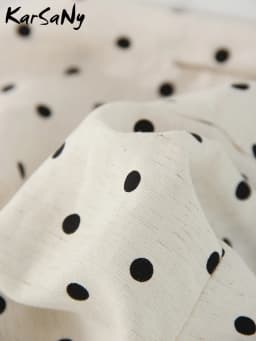 Polka Dot Cotton Linen Pants White Women Wide Leg Summer Spring Baggy Trousers For Woman High Waist Linen Loose Pants Women