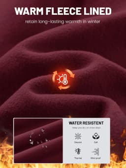 TACVASEN Women's Fleece Lined Wide Leg Yoga Pants Waterproof High Waist Business Pants Winter Warm Sweatpants with Pockets