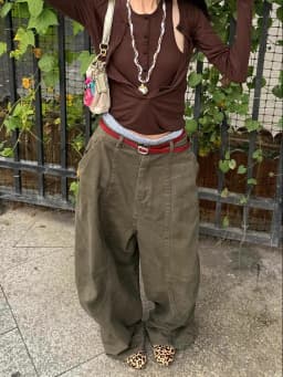 Large Size American Retro Military Green Curved Knife Work Pants For Women In 2025 Street High-End Relaxed Casual Floor Pants