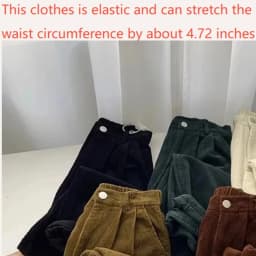 Women Korean Fashion Spring Fall Retro Straight High Waist Corduroy Pants Causal Full Length Trousers All Match Office Lady Pant