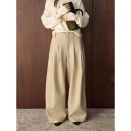 LANMREM 2025 Winter New Korean Fashion Woolen Pleated Wool Trousers Loose Slimming Warm Long Pants For Women