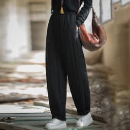 Johnature Women Vintage Plus Cotton Warm Straight Pants Elastic Waist Winter Trouser 2025 New Solid Color Women Casual Pants