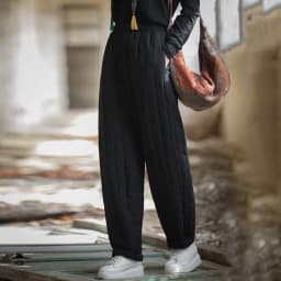 Johnature Women Vintage Plus Cotton Warm Straight Pants Elastic Waist Winter Trouser 2025 New Solid Color Women Casual Pants