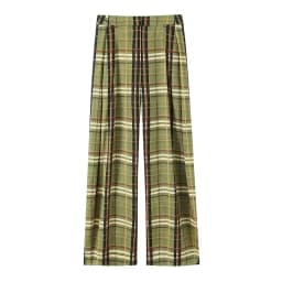 MUJER Plaid Baggy Pants Woman Casual Wide Leg Pants for Women Mid Waist Oversize Women's Pants Vintage Pleated Trousers Womens