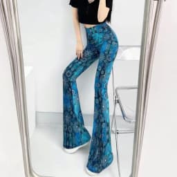 Sexy High Waist Striped Flare Pants Women Streetwear Print Tie Dye Slim Pantalones Vintage Lenggings Spodnie Aesthetic Trousers